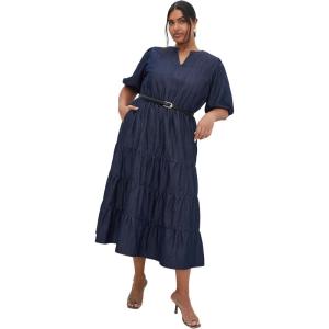 City Chic Women’s Plus Size Dress – August(Dark Denim)
