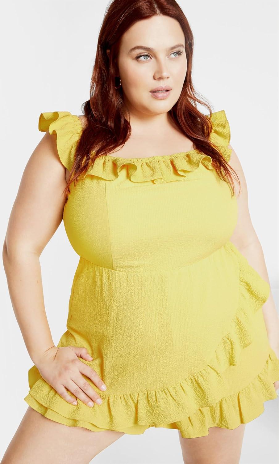 image:imageCity Chic Womens Plus Size Christa PlaysuitButtercup