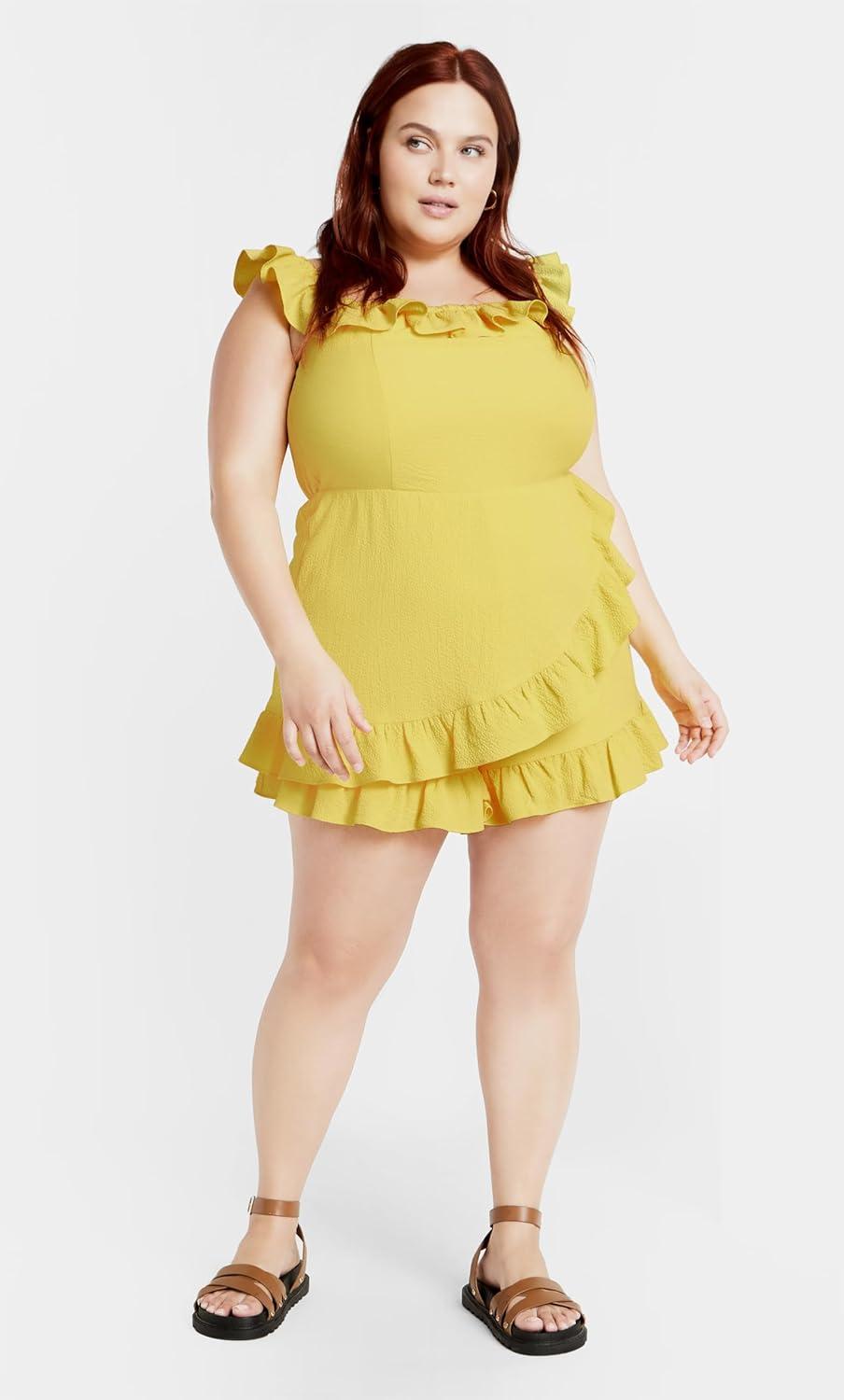 image:imageCity Chic Womens Plus Size Christa PlaysuitButtercup