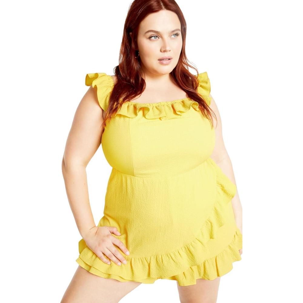 image:imageCity Chic Womens Plus Size Christa PlaysuitButtercup