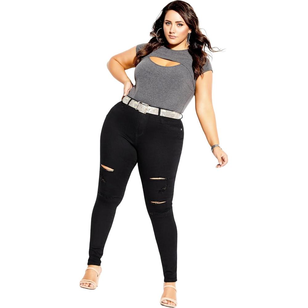 image:imageCity Chic Womens Rock N Roll Skinny JeanBlack