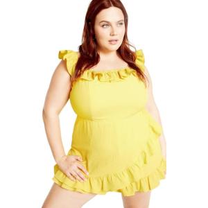 City Chic Women’s Plus Size Christa Playsuit(Buttercup)