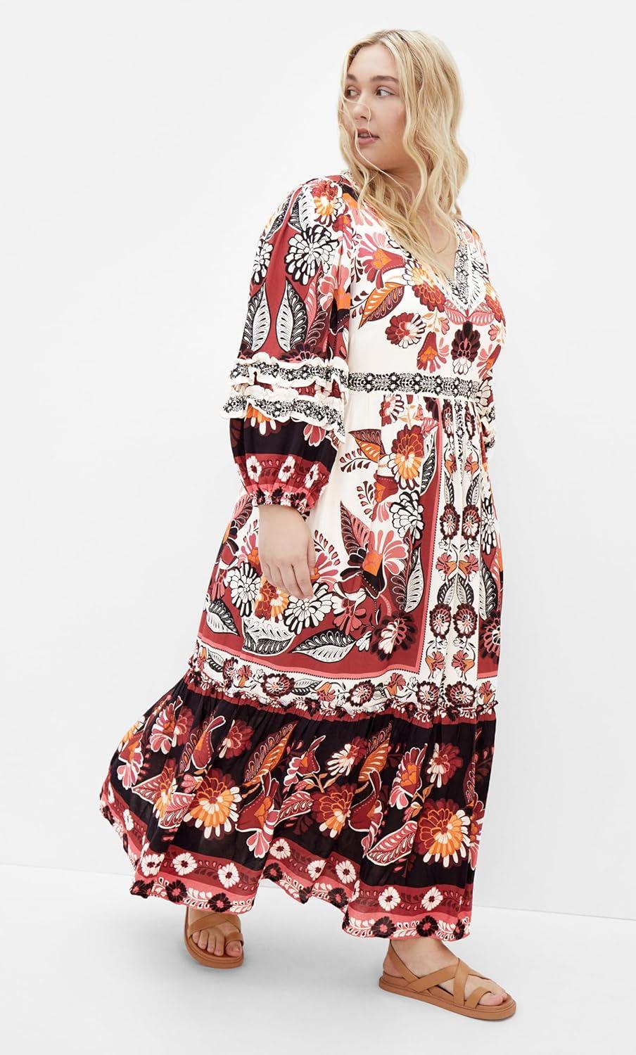 image:imageCity Chic Womens Plus Size Maxi Dress MaliaIvory Plc