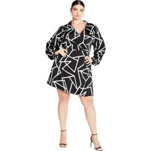 City Chic Women’s Plus Size Dress Frances PRT(Geo Prt)