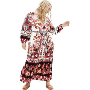 City Chic Women’s Plus Size Maxi Dress – Malia(Ivory Plc)