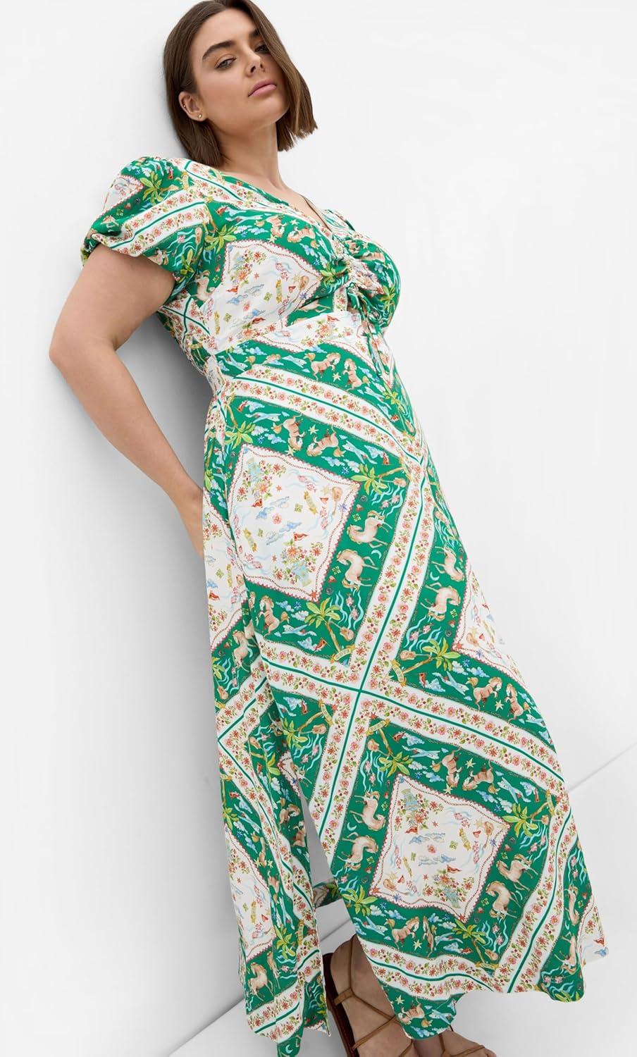 image:imageCity Chic Plus Size Dress Aliya Prairie Print MaxiPrairie Scarf