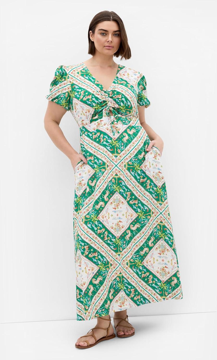 image:imageCity Chic Plus Size Dress Aliya Prairie Print MaxiPrairie Scarf