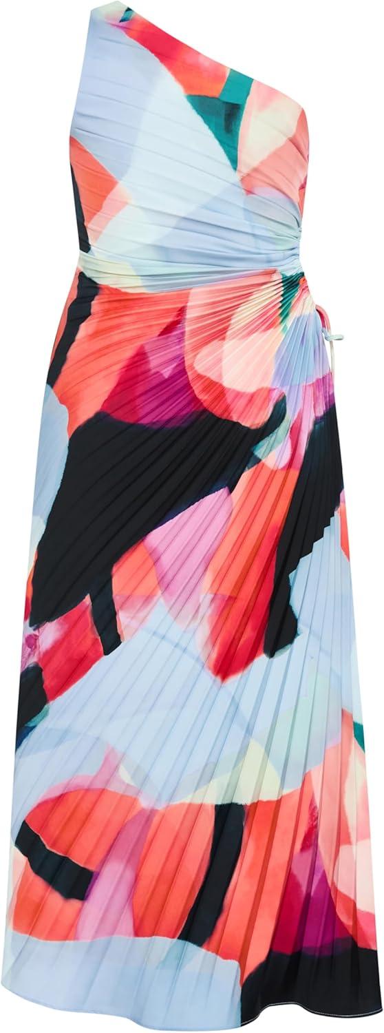 image:imageCity Chic Plus Size Dress Aliza Aspect Print Pleat MaxiAspect
