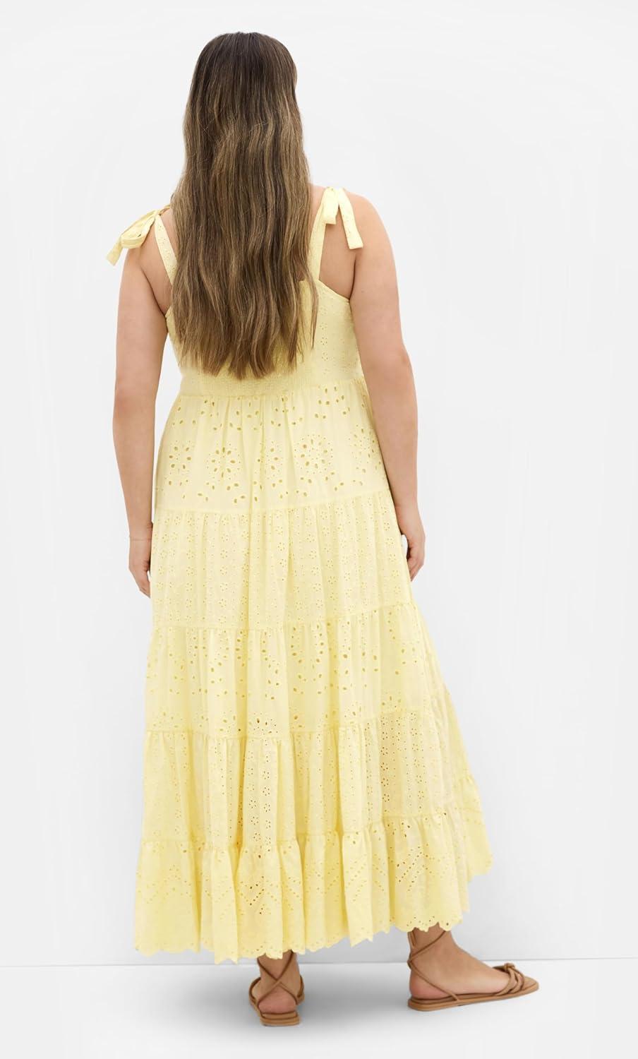 image:imageCity Chic Plus Size Dress Allegra Embroidered TierLemon Drop