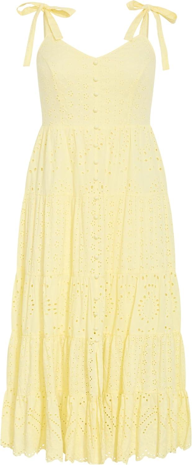 image:imageCity Chic Plus Size Dress Allegra Embroidered TierLemon Drop