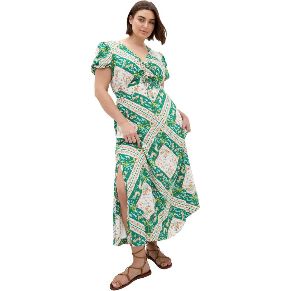 image:imageCity Chic Plus Size Dress Aliya Prairie Print MaxiPrairie Scarf