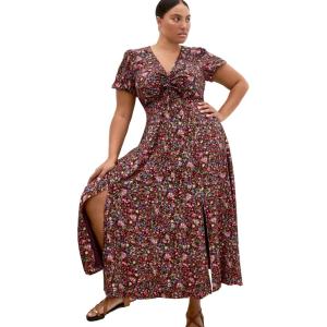 City Chic Plus Size Dress – Aliya Prairie Print Maxi(Rodeo Ditsy)