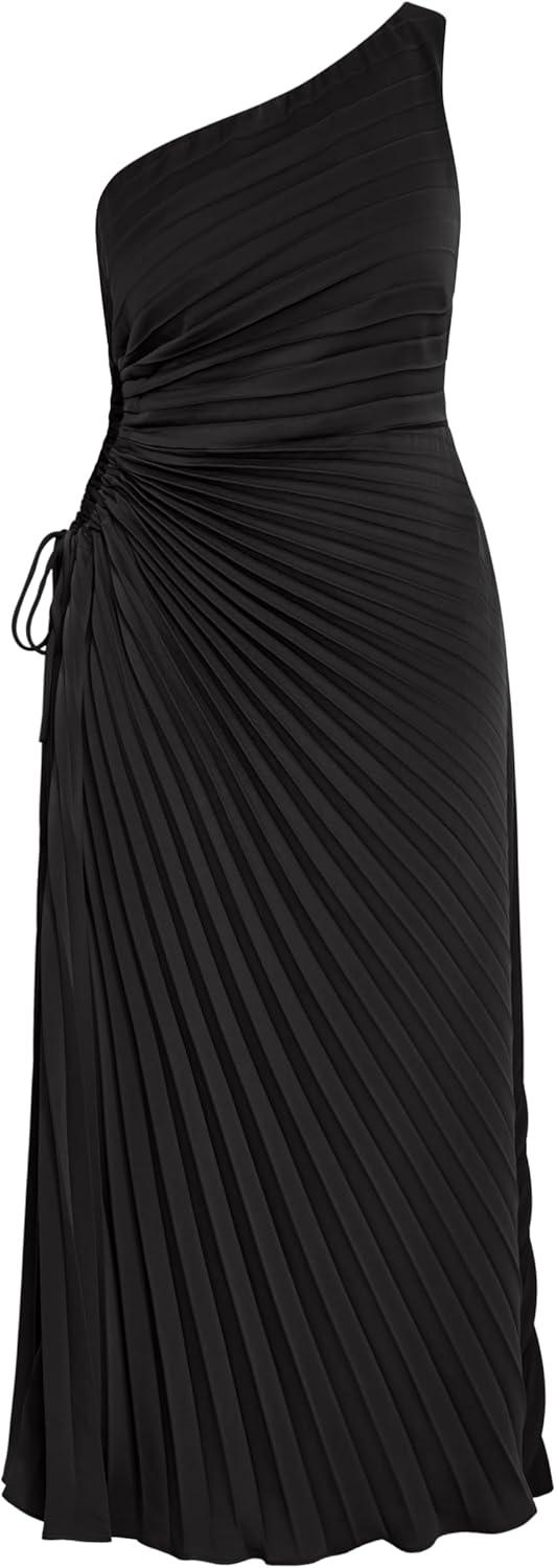 image:imageCity Chic Plus Size Dress Aliza One Shoulder Pleat MaxiBlack