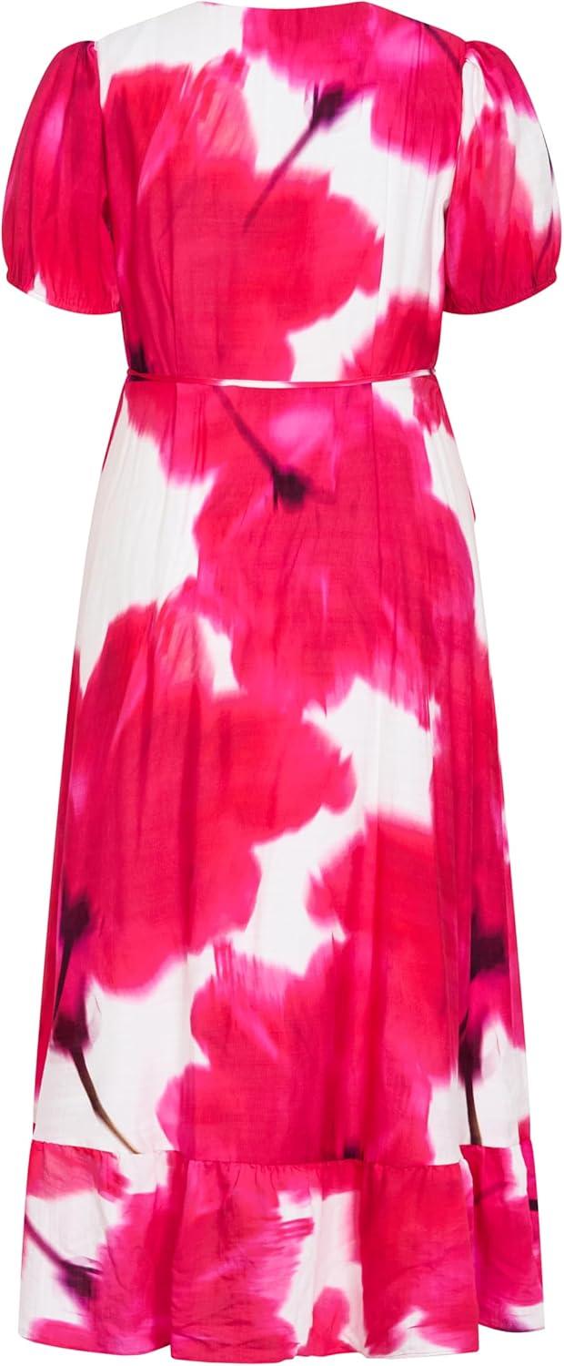 image:imageCity Chic Plus Size Dress Bea Floral Wrap MidiPink