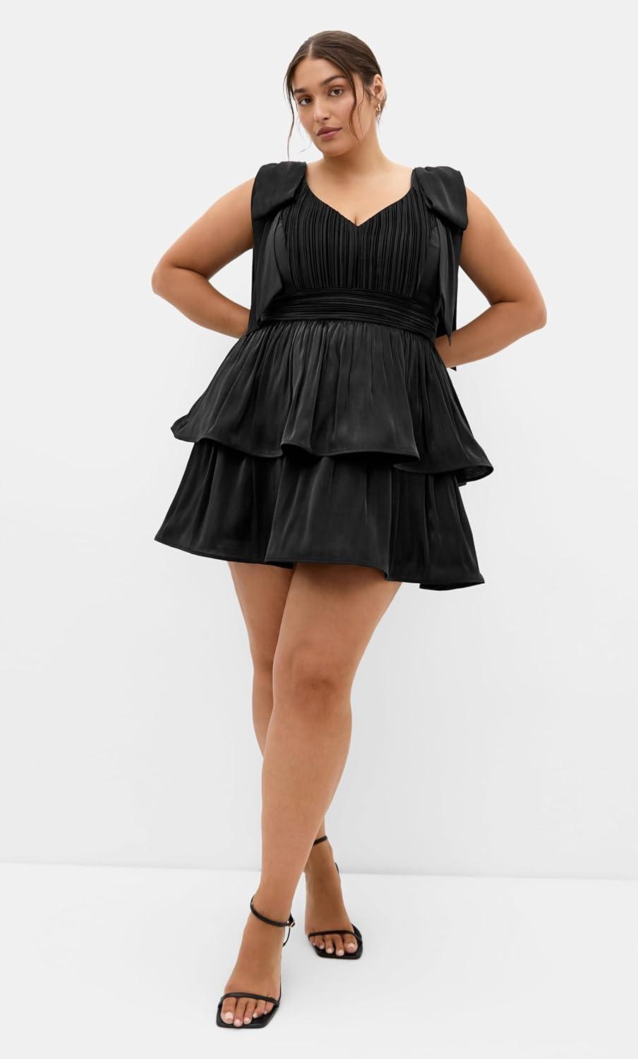 image:imageCity Chic Plus Size Dress Betty Bow MiniBlack