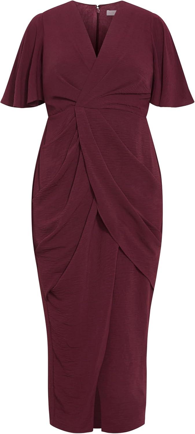image:imageCity Chic Plus Size Dress Braelynn Drape MaxiDark Cherry