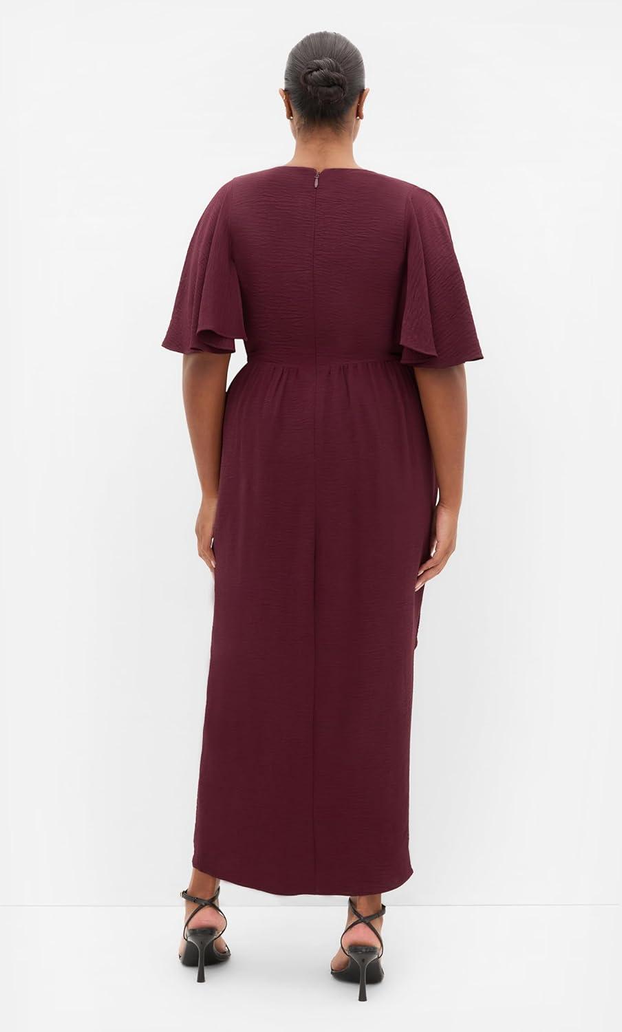 image:imageCity Chic Plus Size Dress Braelynn Drape MaxiDark Cherry