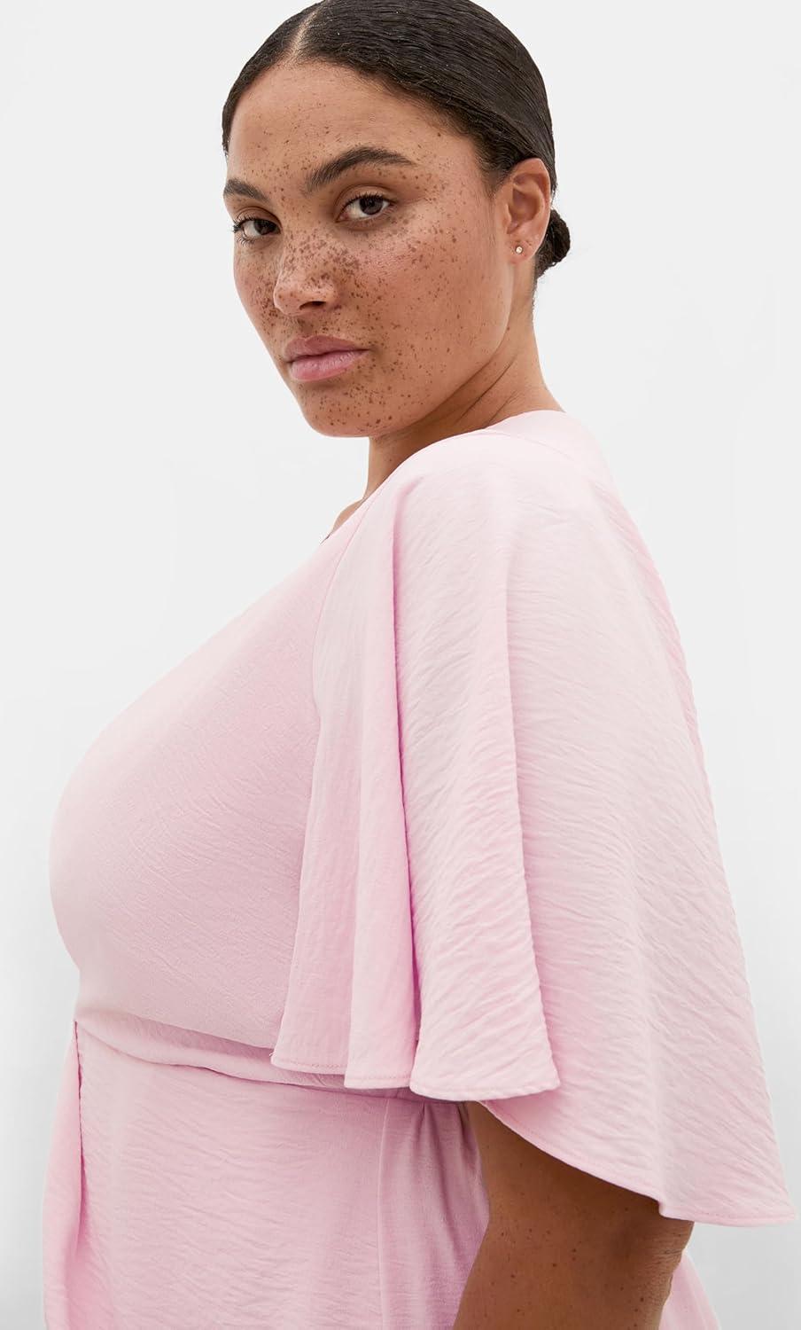 image:imageCity Chic Plus Size Dress Braelynn Drape MaxiHeavenly Pink
