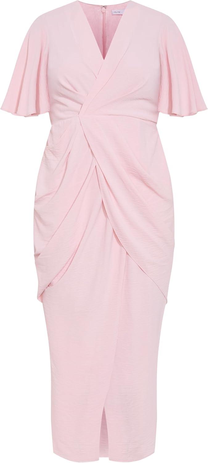 image:imageCity Chic Plus Size Dress Braelynn Drape MaxiHeavenly Pink