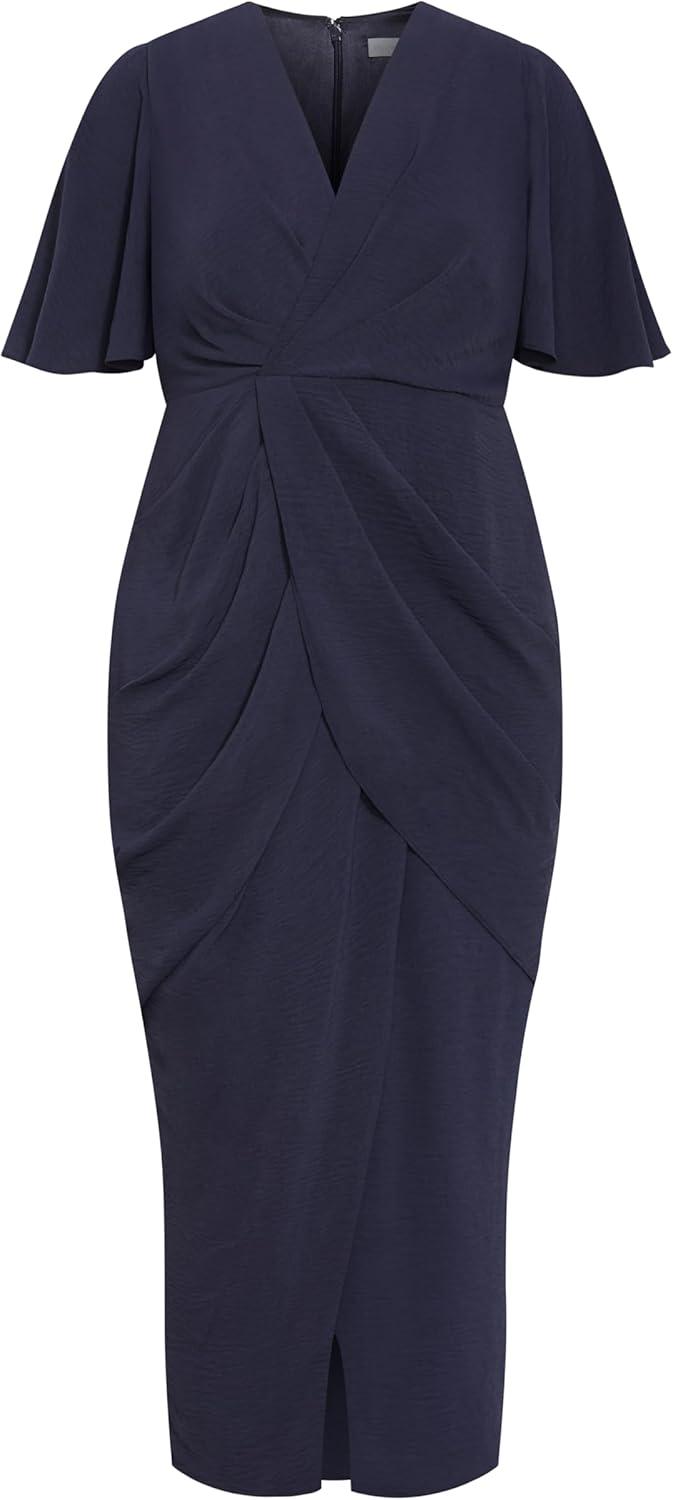 image:imageCity Chic Plus Size Dress Braelynn Drape MaxiNavy