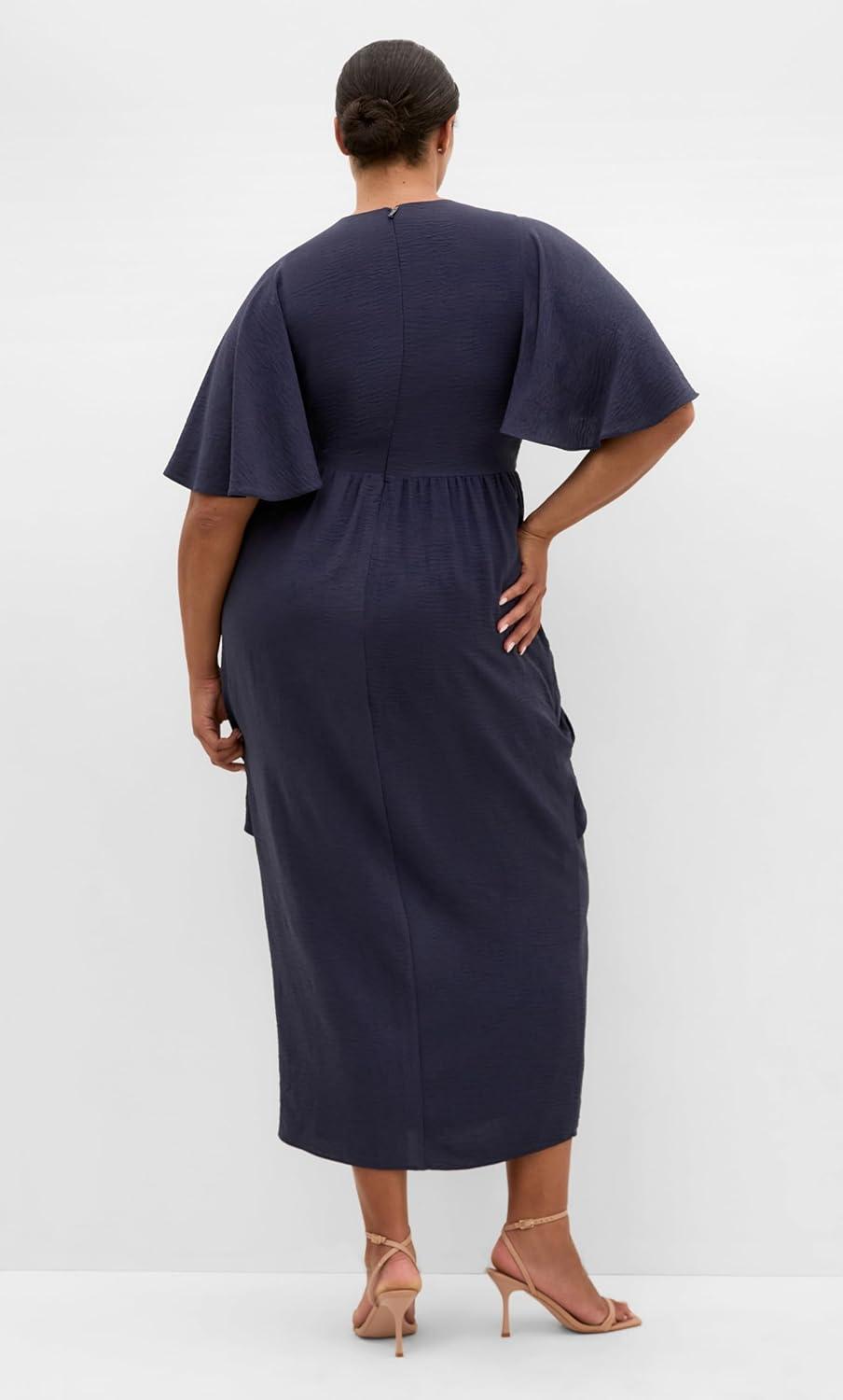 image:imageCity Chic Plus Size Dress Braelynn Drape MaxiNavy