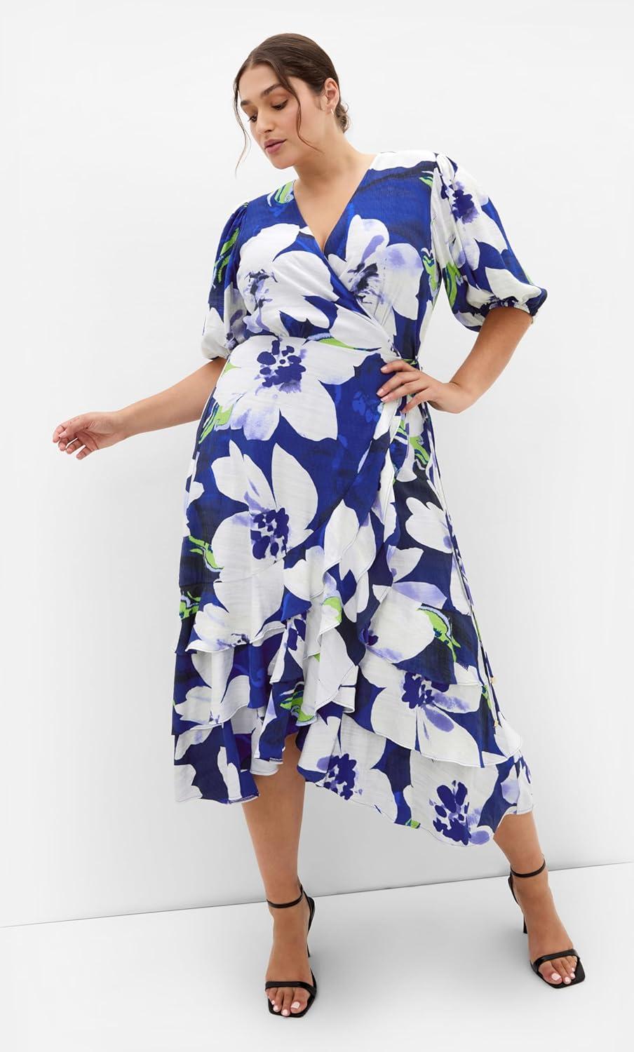 image:imageCity Chic Plus Size Dress Bri Blossom Print WrapLimelight Floral