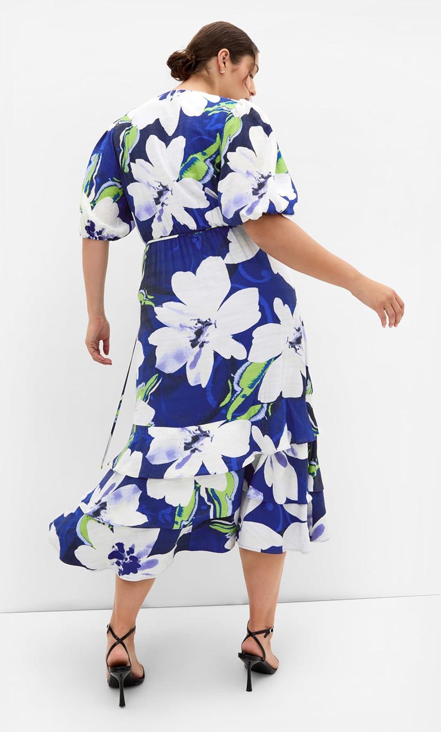 image:imageCity Chic Plus Size Dress Bri Blossom Print WrapLimelight Floral