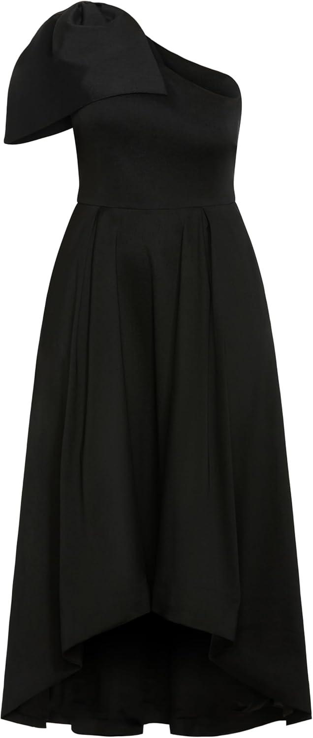 image:imageCity Chic Plus Size Dress Captivate One Shoulder Hi LoBlack