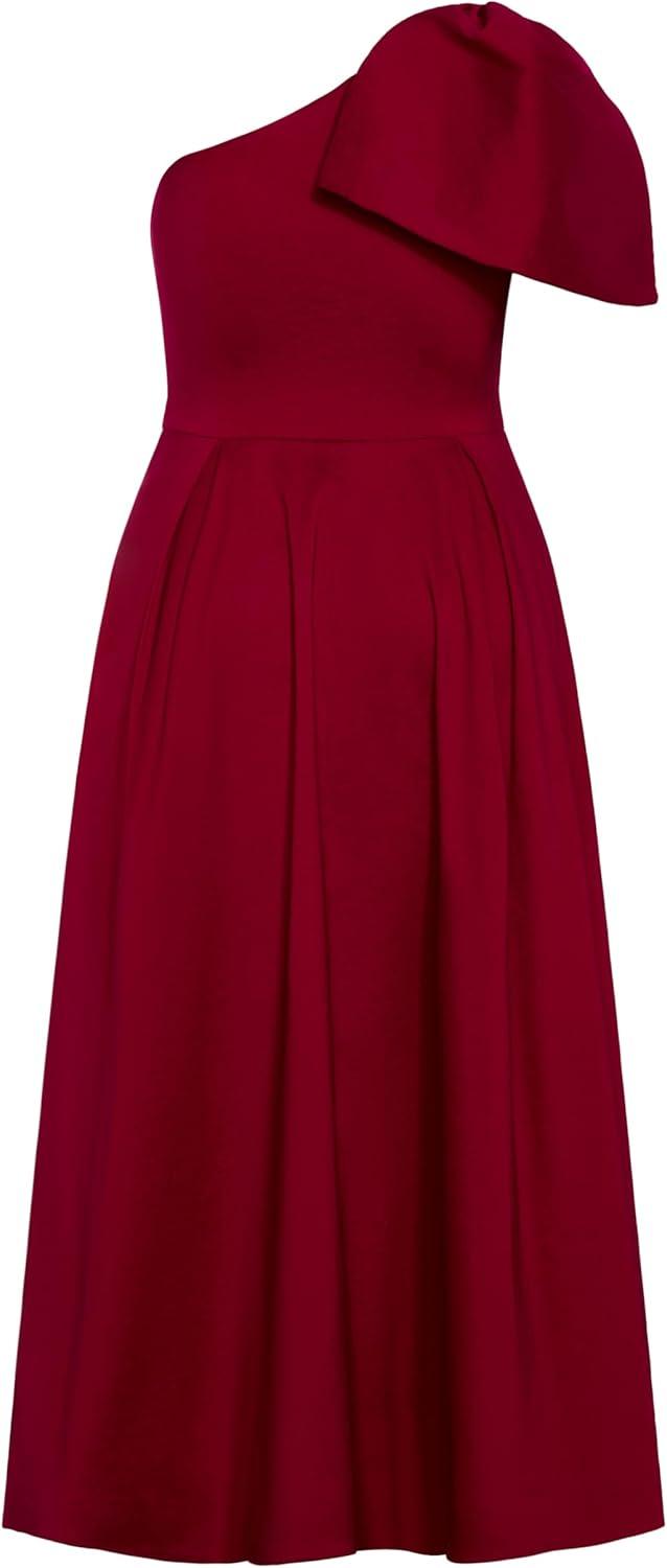 image:imageCity Chic Plus Size Dress Captivate One Shoulder Hi LoTrue Red