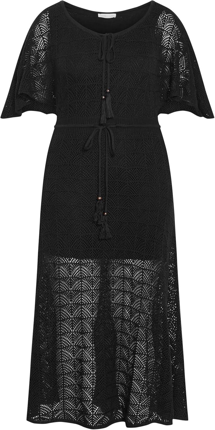 image:imageCity Chic Plus Size Dress Cassie Crochet KnitBlack