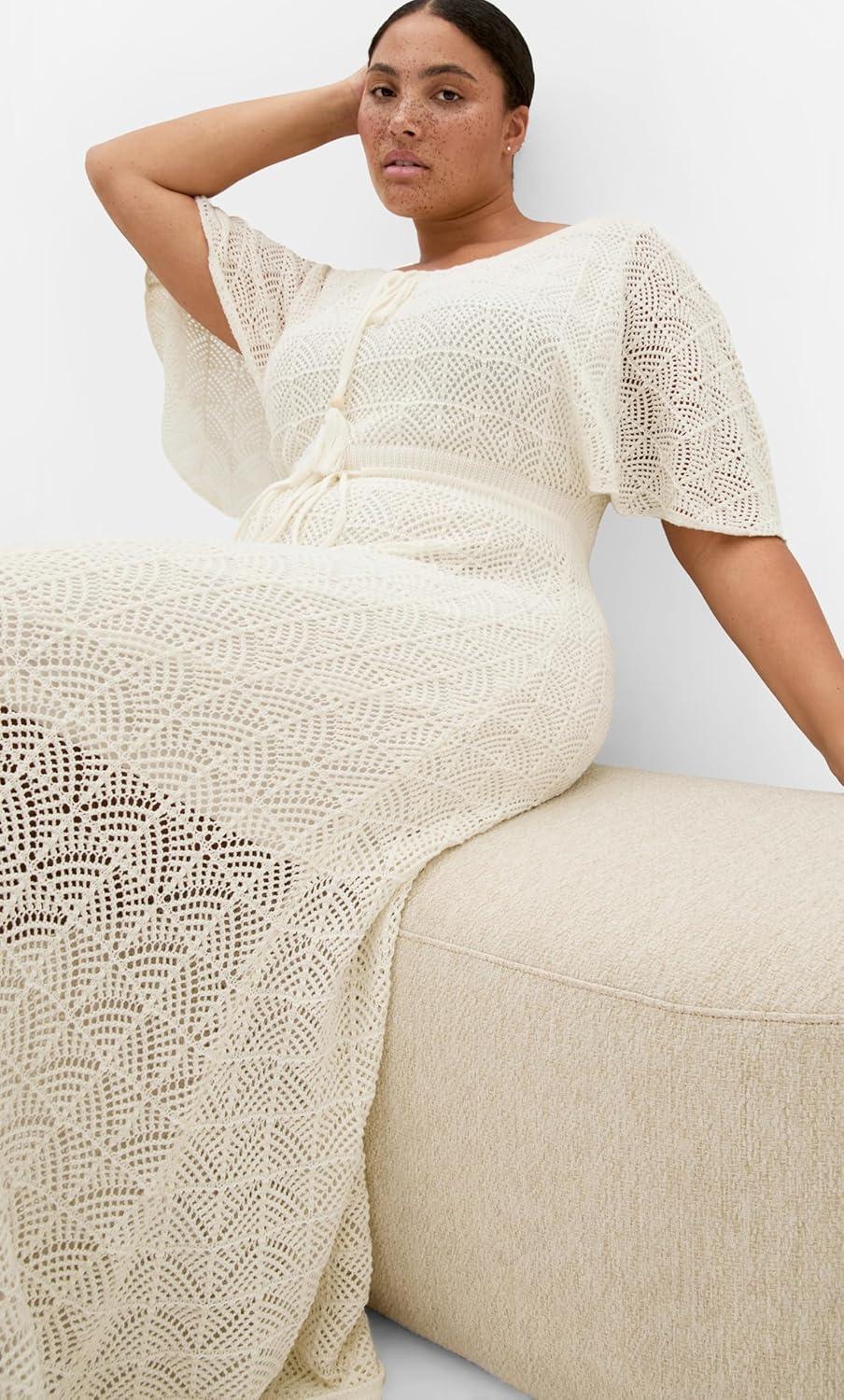 image:imageCity Chic Plus Size Dress Cassie Crochet KnitCreme