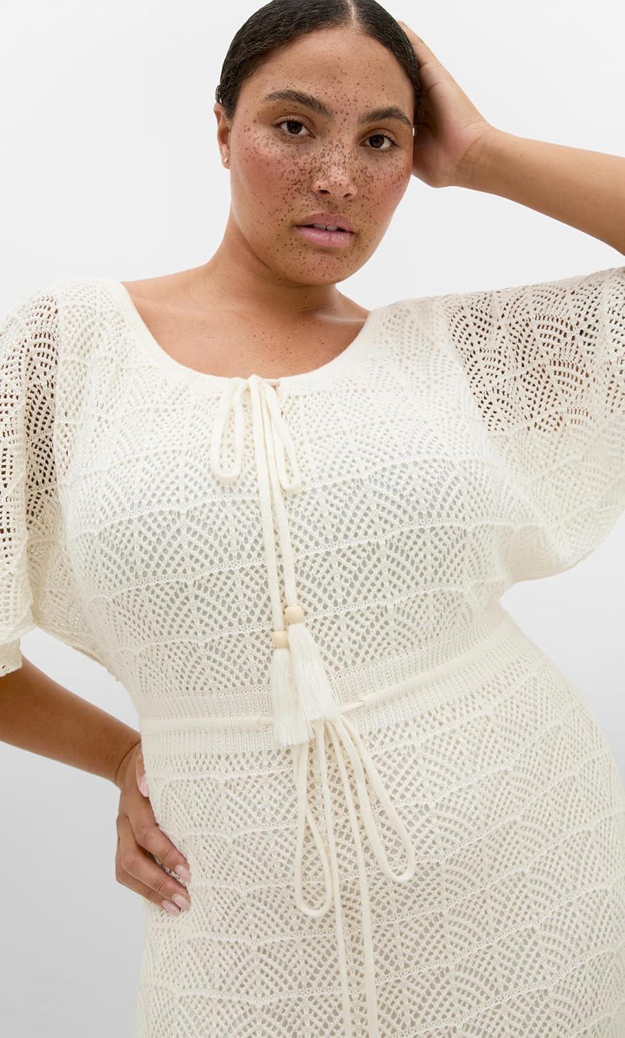 image:imageCity Chic Plus Size Dress Cassie Crochet KnitCreme