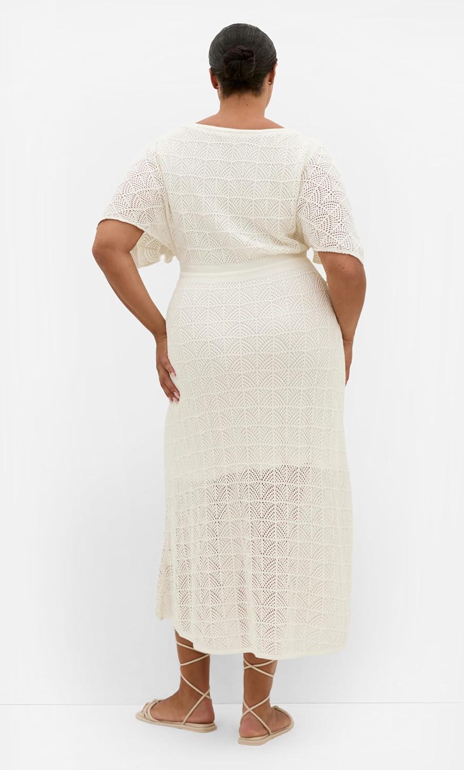image:imageCity Chic Plus Size Dress Cassie Crochet KnitCreme