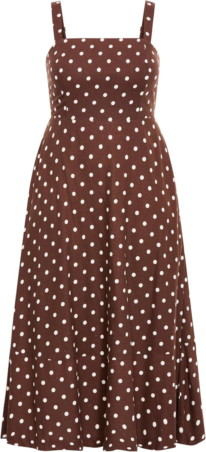image:imageCity Chic Plus Size Dress Collins Palm Print MaxiChocolate Spot
