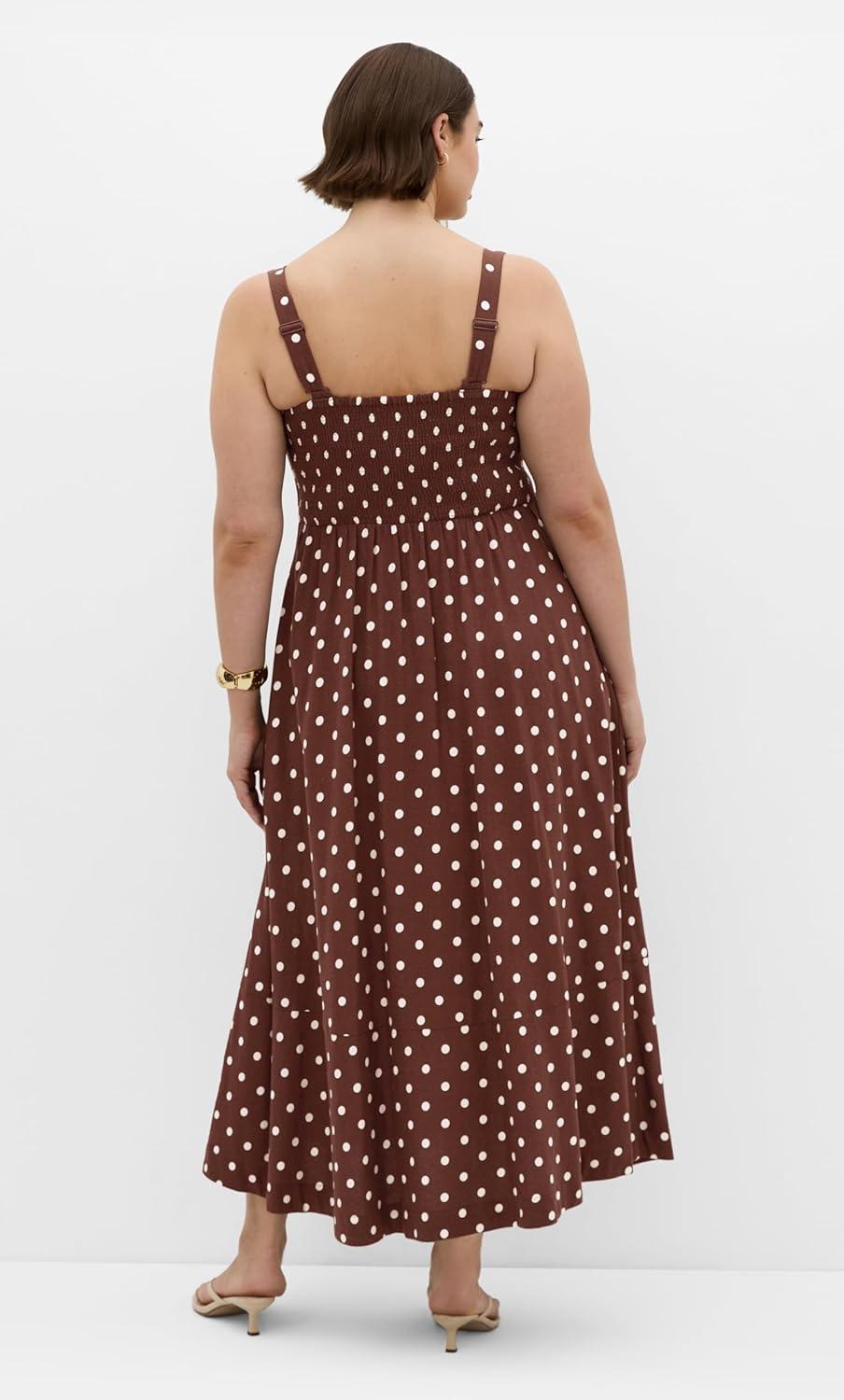 image:imageCity Chic Plus Size Dress Collins Palm Print MaxiChocolate Spot