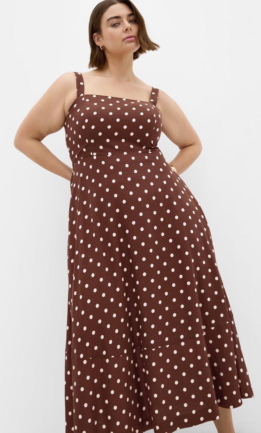 image:imageCity Chic Plus Size Dress Collins Palm Print MaxiChocolate Spot