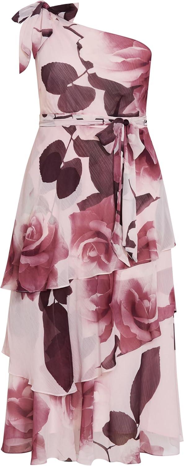 image:imageCity Chic Plus Size Dress Enchant Bouquet One Shoulder MaxiRomantic Bloom