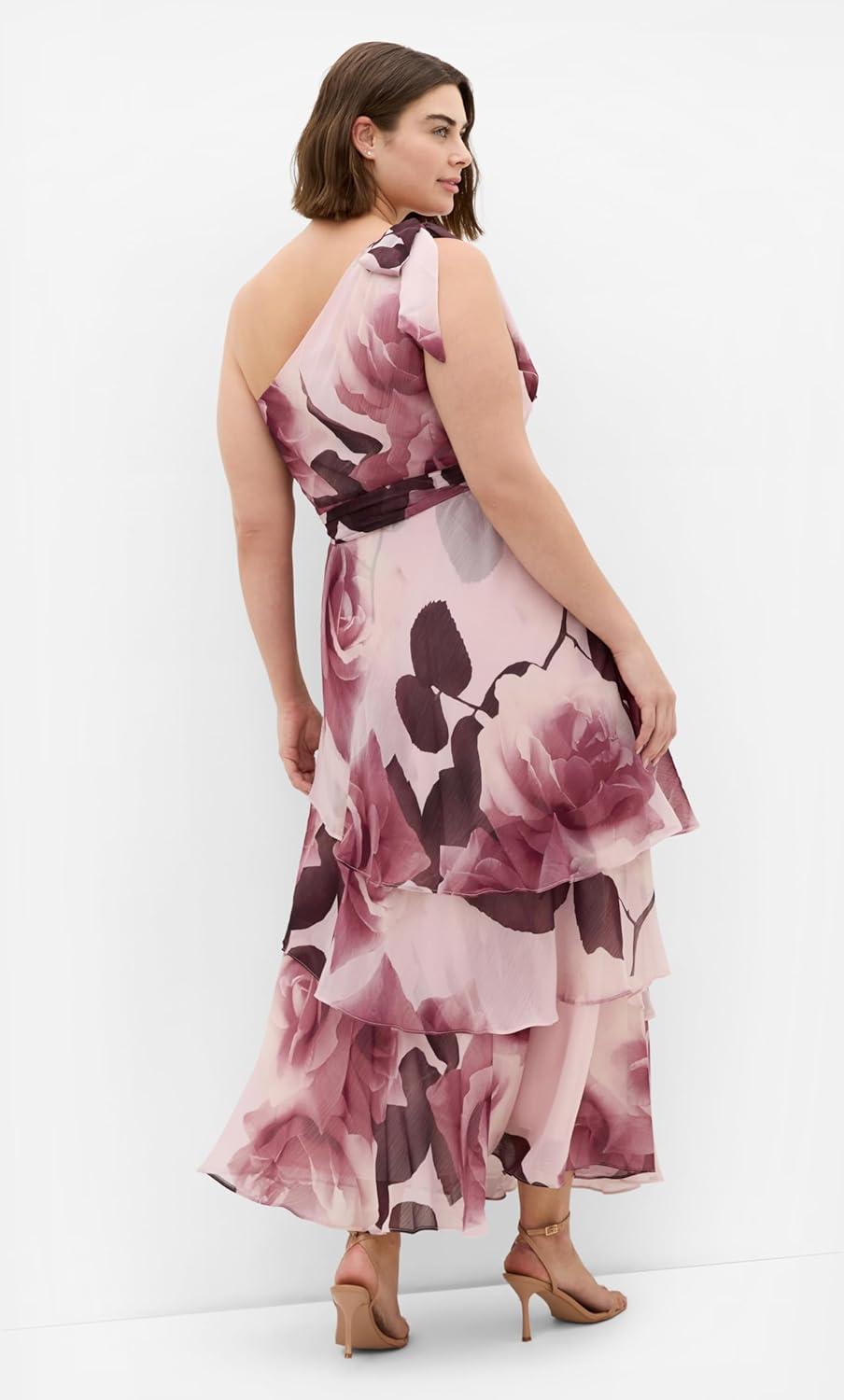 image:imageCity Chic Plus Size Dress Enchant Bouquet One Shoulder MaxiRomantic Bloom