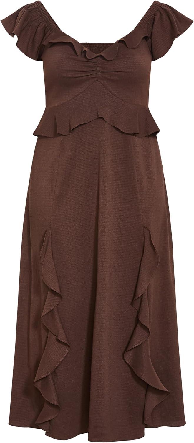 image:imageCity Chic Plus Size Dress Fee Frill MaxiTruffle
