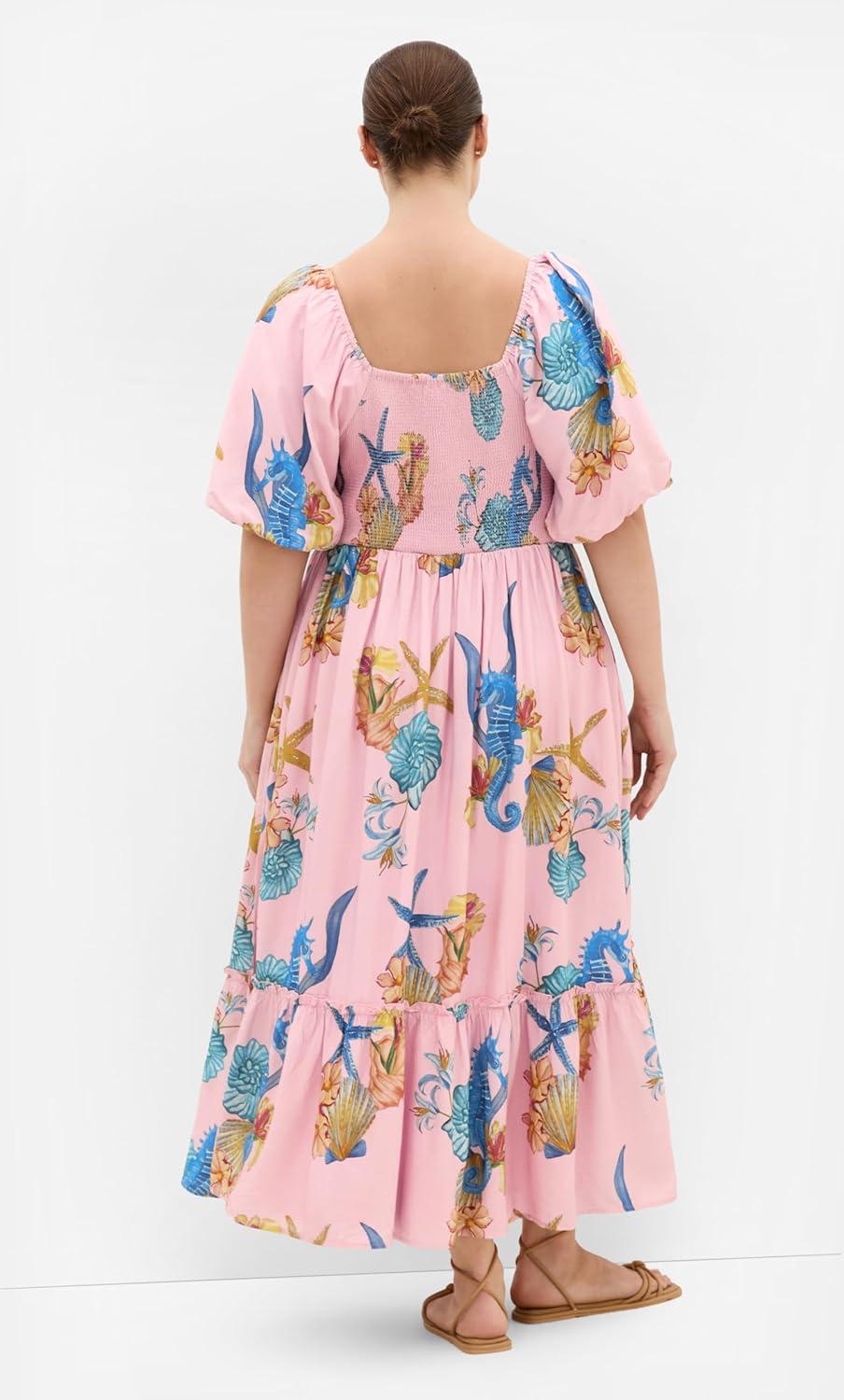 image:imageCity Chic Plus Size Dress Giselle Seahorse Print MaxiSeahorse Print