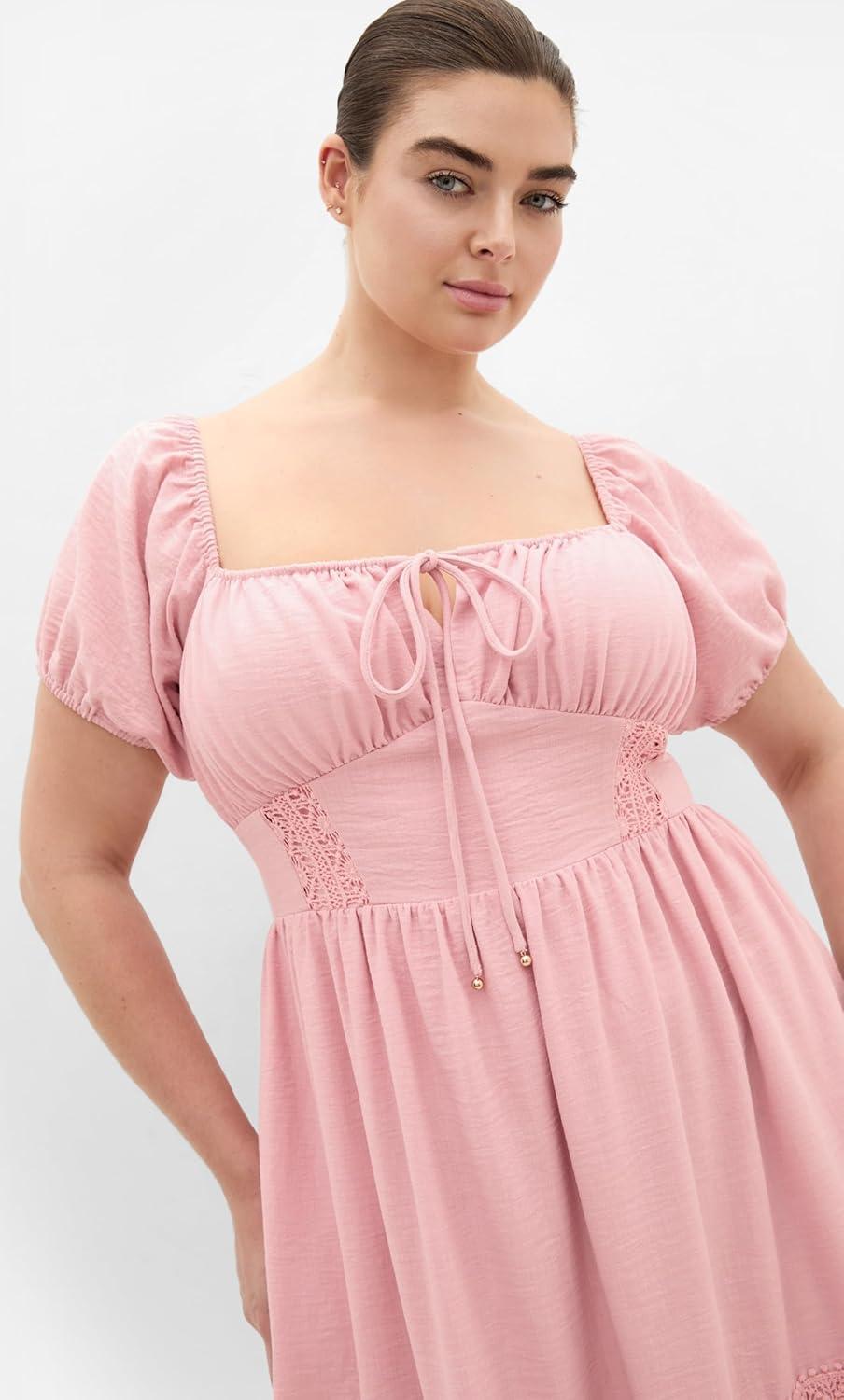 image:imageCity Chic Plus Size Dress Haven MaxiPeachy