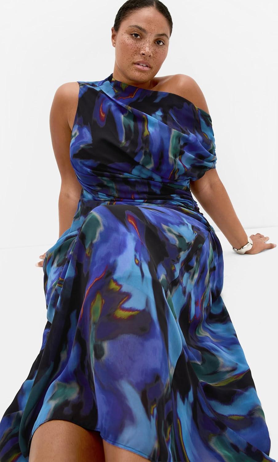 image:imageCity Chic Plus Size Dress Haze Print MaxiBlue Haze