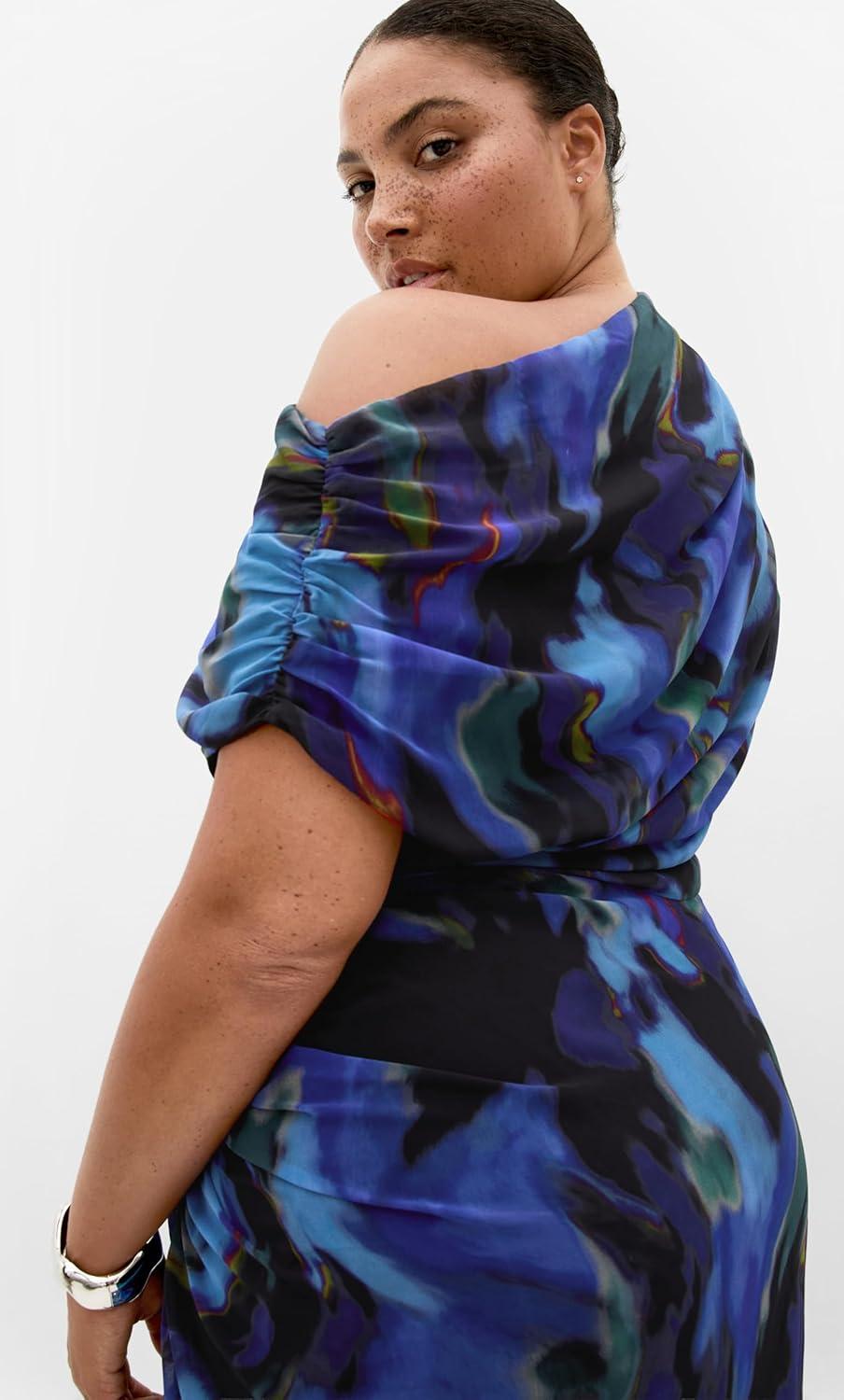 image:imageCity Chic Plus Size Dress Haze Print MaxiBlue Haze