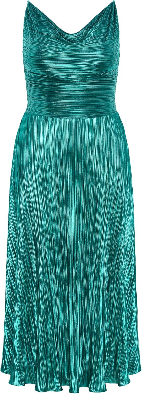 image:imageCity Chic Plus Size Dress Kamila Cowl Neck MetallicEmerald