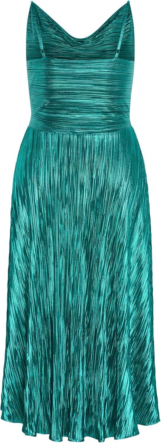 image:imageCity Chic Plus Size Dress Kamila Cowl Neck MetallicEmerald