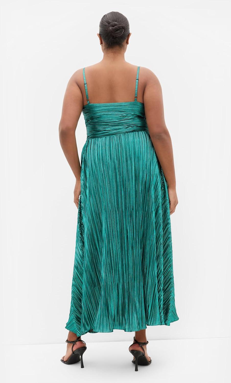 image:imageCity Chic Plus Size Dress Kamila Cowl Neck MetallicEmerald
