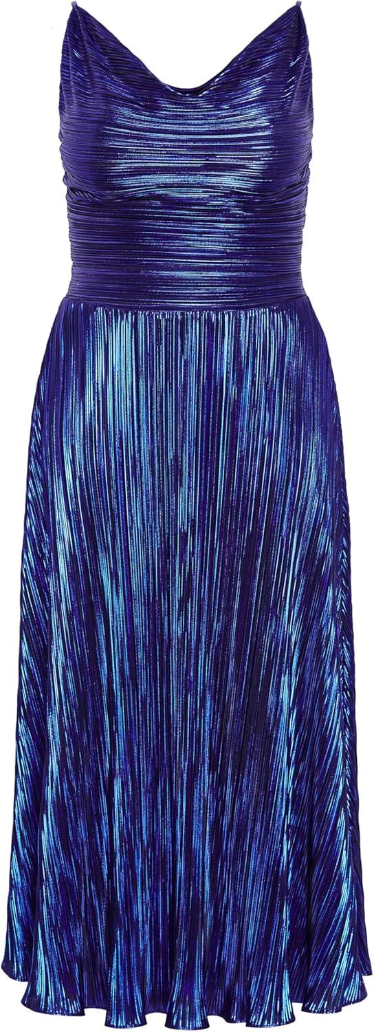 image:imageCity Chic Plus Size Dress Kamila Cowl Neck MetallicNavy