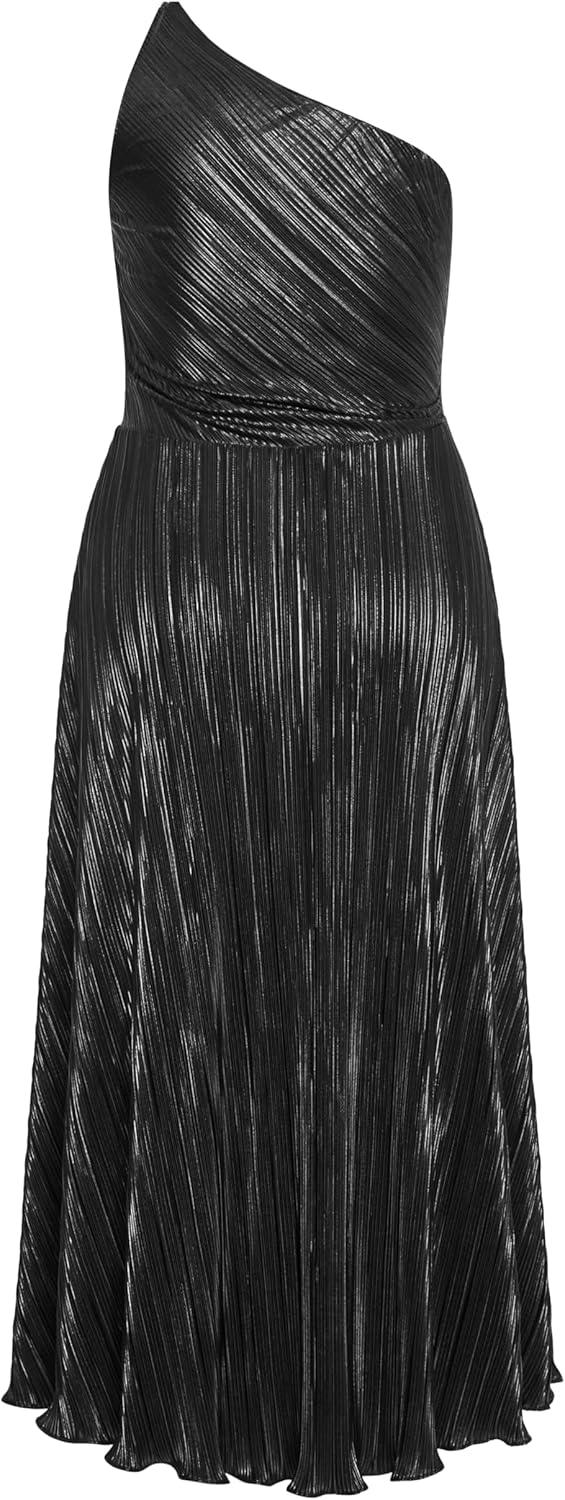 image:imageCity Chic Plus Size Dress Kamila One Shoulder MetallicBlack
