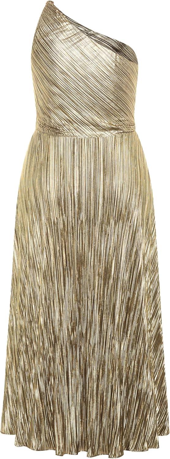 image:imageCity Chic Plus Size Dress Kamila One Shoulder MetallicBronze
