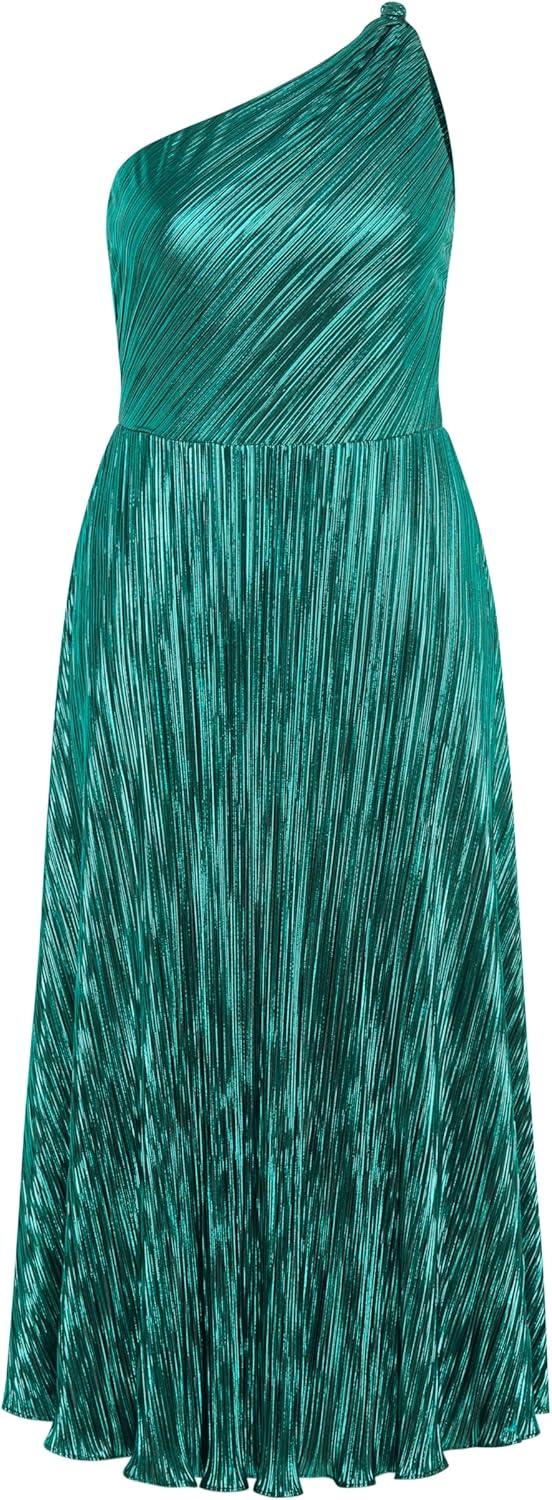 image:imageCity Chic Plus Size Dress Kamila One Shoulder MetallicEmerald